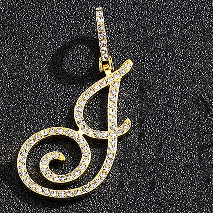 Foreign trade popular products full diamond hip hop jewelry grass letter pendant melon seed buckle Cuban chain accessories Amazon exclusive