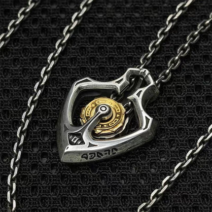 New Fashion Different Made Shuttle Mechanical Movable Pendant Necklace Men's Aggressive High-end Pendant Neck Chain Fashion