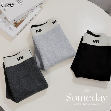 Yiwu winter fleece-lined thick pants women wear HB letters waist leggings warm slim leggings wholesale