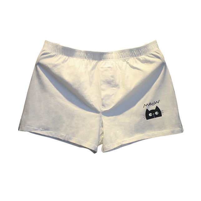 2025 New Men's Underwear Original Printed Boxer Briefs Youth Mid-Waist Home Arrow Pants Casual Sleep Shorts