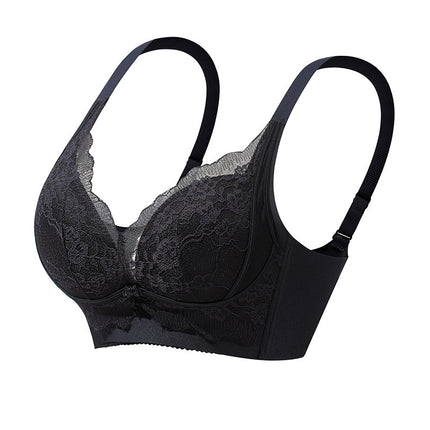 Autumn and Winter Non-Magnetic Lace Underwear for Women, Red, Wire-Free, Anti-Sagging Push-Up Bra, New Product, Breast Reduction and Delivery