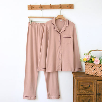 Pure Cotton Brushed Couple Pajamas for Men, Spring, Autumn and Winter Warm Long-Sleeved Women's Home Suits, Loose Cotton, Can Be Worn Outside