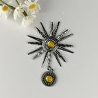 Gun black sunflower yellow beads