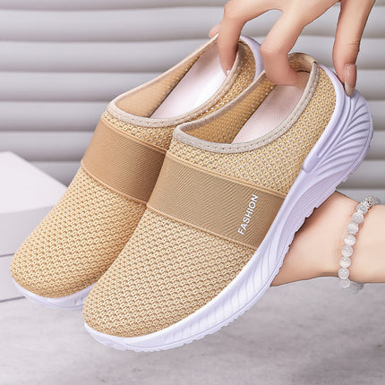 Women's Summer Casual Shoes, Breathable and Non-Stuffy, Mesh Shoes, Slip-On Half-Slippers, Soft Soles That Don'T Tire Your Feet, Lazy Shoes