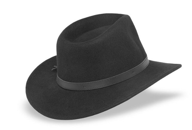 Cross-border Hot Selling Amazon Pure Wool Felt Hat Gentleman Retro Flat-brimmed Wool Topper British Style Europe and America