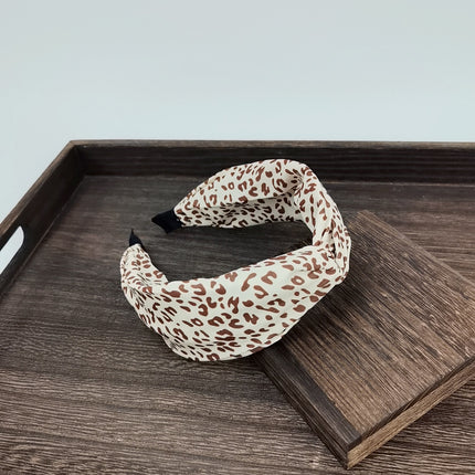 Korean Style Wide-Brimmed Leopard Print Headband for Women to Press Hair, Wash Face and Apply Facial Mask Headband Internet Celebrity Autumn and Winter Cross-Border Retro Hairpin Hair Accessories