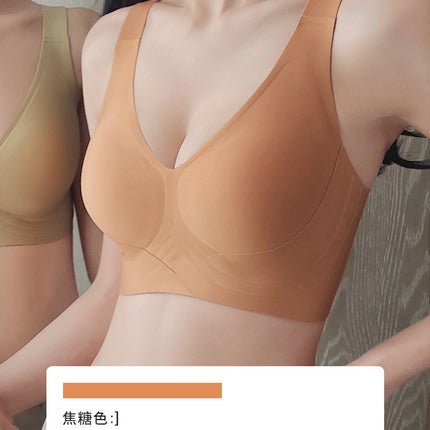 Large Cup Traceless Underwear Women's Gathering Big Chest Shown Small Gathering Parammary Breast Without Steel Ring Anti-sagging plus size Comfortable Bra for Women