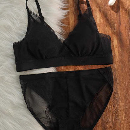 Summer sweet fairy pure desire small chest bra! Thin Gauze Triangle Cup Bra Mulberry Silk Silk Underwear Comfortable Cover