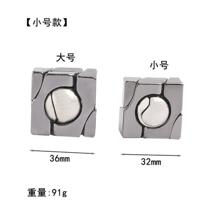 [Small size] zinc alloy unlock Kong Ming lock magic alloy educational toys nine-chain intelligence unlock ring buckle