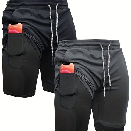 2 in 1 Running Shorts 2 in 1 Mens Running Shorts 2 Piece Cross-Border
