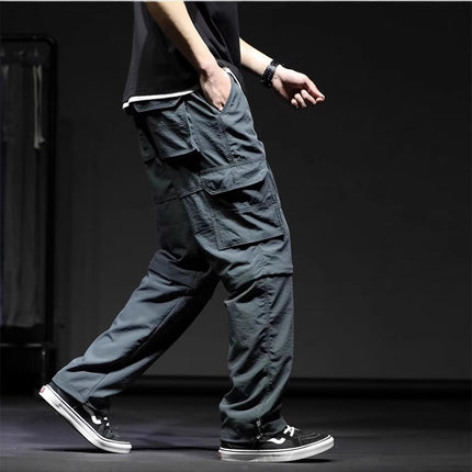Spring and Summer Thin Cargo Pants for Men and Women, Quick-Drying Pants, Removable Two-Section Pants, Plus Size Elastic Multi-Pocket Casual Pants