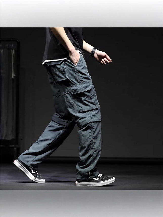 Spring and Summer Thin Cargo Pants for Men and Women, Quick-Drying Pants, Removable Two-Section Pants, Plus Size Elastic Multi-Pocket Casual Pants