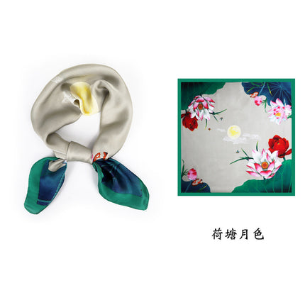 Spring and Summer 70cm Small Square Scarf Women's Autumn and Winter New Foreign Style Fashion All-match Shake Tone Same Scarf Scarf