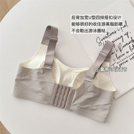 Ultra-thin Non-marking Underwear Women's Large Chest Small Slim-fit Breast Anti-sagging Comfortable plus size Non-rimmed Bra