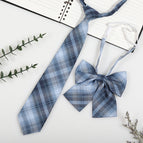 Jk045 whale island plaid (tie + collar flower)