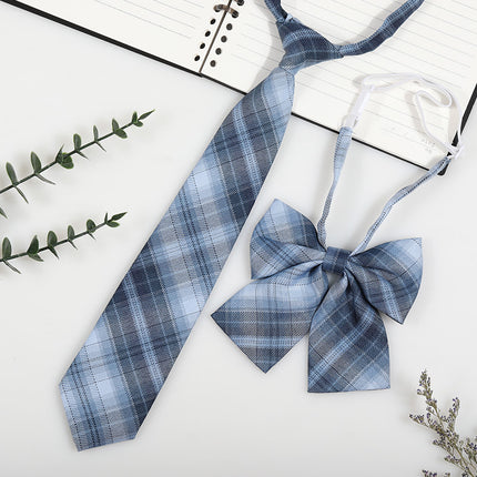 Japanese and Korean striped jk/dk college style men's and women's red cyanotic gray blue shirt accessories tie-free collar suit
