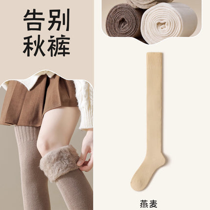 Cashmere Socks Women's Leg Socks Autumn and Winter fleece-lined Thickened Stockings Winter Warm Cold-resistant Sleep Wool Moon Socks