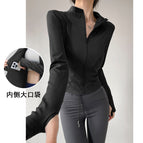 Star black-waist slimming + built-in pockets / S