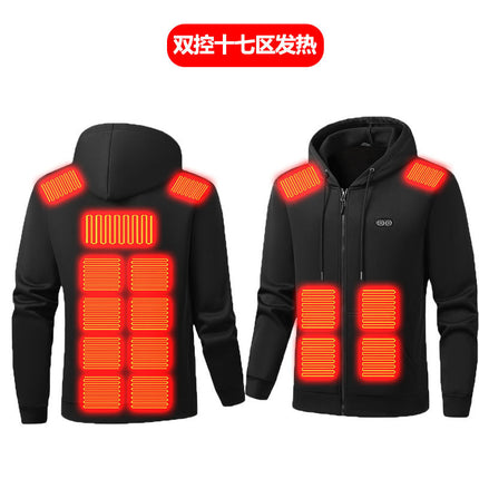 Cross-Border New Winter Seventeenth District Heating Sweatshirt Smart USB Constant Temperature Electric Heating Clothing Manufacturer Wholesale