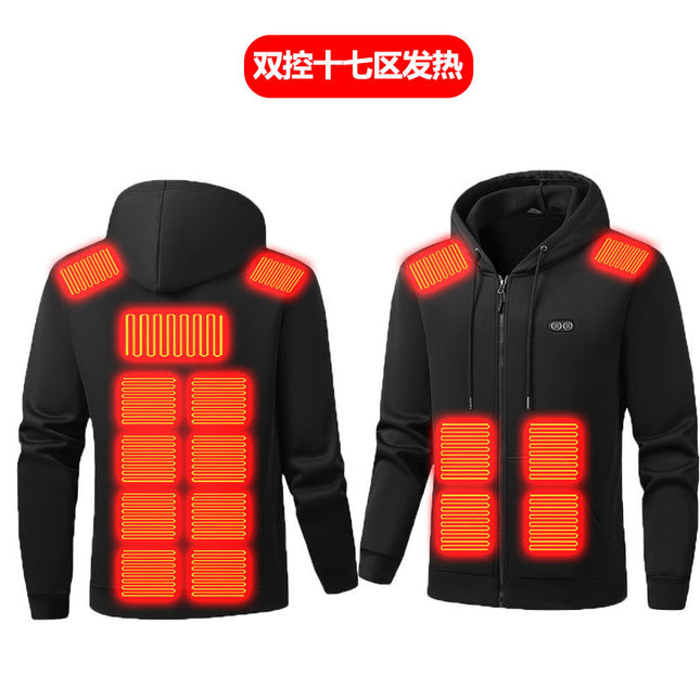 Cross-Border New Winter Seventeenth District Heating Sweatshirt Smart USB Constant Temperature Electric Heating Clothing Manufacturer Wholesale