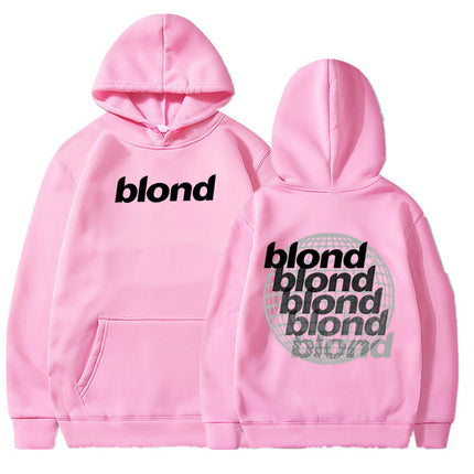 Amazon Autumn and Winter Pullover Sweater Blond Printed Loose Hoodie New European and American Men's Casual All-match
