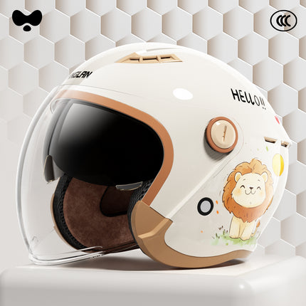 Helmet for Electric Scooter, Women'S, 3C Certified, Suitable for All Seasons, Cute, Winter Warm, Battery Motorcycle Full-Face Helmet, Men's