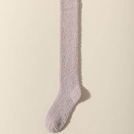Coral Velvet Socks Over the Knee Socks Women's Long Barrel Autumn and Winter Warm fleece-lined Thickened Yuezi Home Floor Sleep Socks