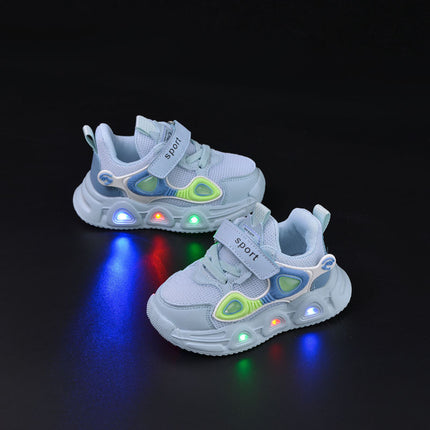 2025 Spring and Summer Double Net Shoes with Light-up Light-up Light-up Shoes for Boys 1-3-5 Years Old Running Shoes Baby Toddler Shoes for Girls