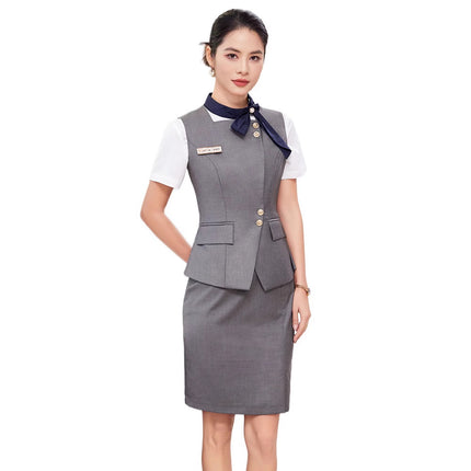 High-end stewardess business attire vest suit female bank hotel front desk tooling beauty salon vest vest vest overalls