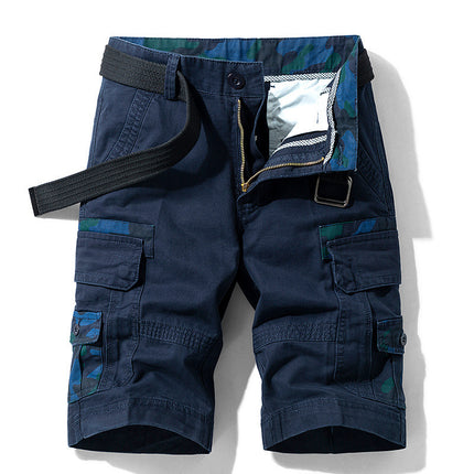 Men's Trendy Casual Pants Japanese Tooling Shorts Functional Straight Multi-Bag Pants Cross-Border Amazon