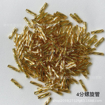 Silver filling series full set Golden Rice beads tube beads loose beads handmade diy jewelry hand sewing clothing accessories material
