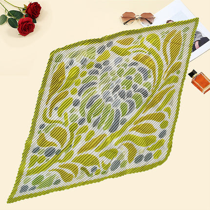 New wrinkled small square scarf female Korean imitation silk printed wrinkled small scarf Joker scarf decorative scarf wholesale