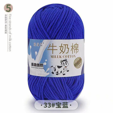 Five-Strand Milk Cotton Yarn Wholesale Medium-Thick Yarn Crochet Doll Shoes Scarf DIY Knitting Material Kit Crochet
