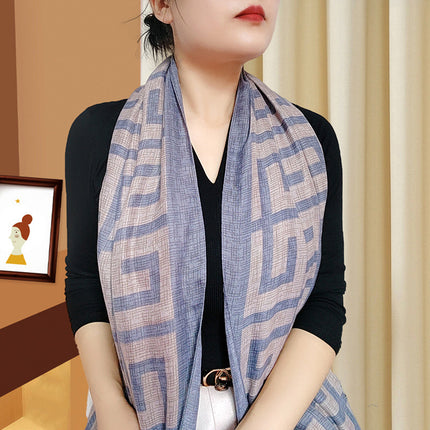 Western style large size sunscreen scarf air conditioning shawl outdoor dual-use women's summer thin neck protection versatile fashion scarf