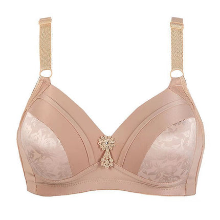 Factory direct supply plus size underwear thin no steel ring underwear comfortable gathered breathable bra middle-aged and elderly mother bra