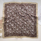 Large and small cashew coffee silk scarf square scarf