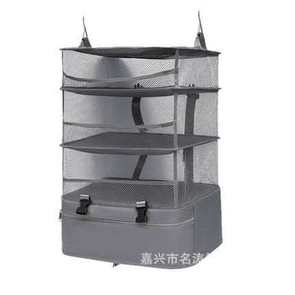 Backpack Luggage Storage Bag, Multi-Functional Wardrobe Clothing Wall Three-Layer Hanging Bag, Travel Storage for Dirty Clothes, Travel Essentials