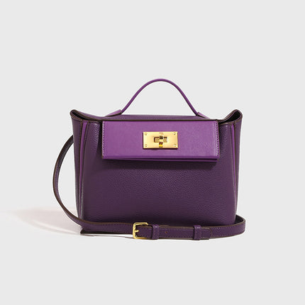 Women's Bags 2026 High-End Crossbody Style Light Luxury Soft Leather Kelly Bag Handbag Shoulder Bag Crossbody Backpack with Lock Buckle