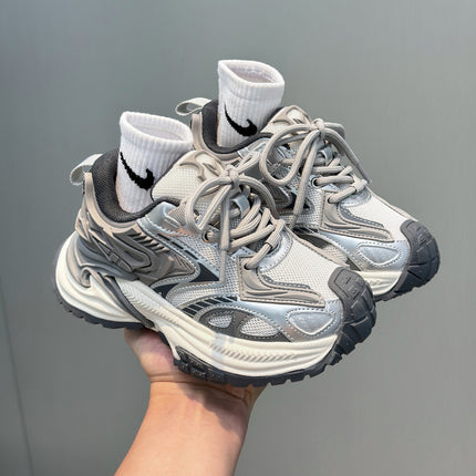 Children's Rattlesnake Silver Boys' Dad Shoes Black Heterochromatic Cat Eye Girls' Outdoor Sports Shoes Soft Sole Trendy