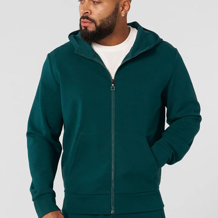 Cross-border New YOUNGLA Casual Hooded Cardigan Sweater Men's Loose Gym Running Training Sports Long Sleeve