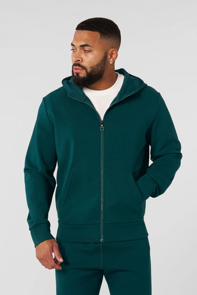 Cross-border New YOUNGLA Casual Hooded Cardigan Sweater Men's Loose Gym Running Training Sports Long Sleeve