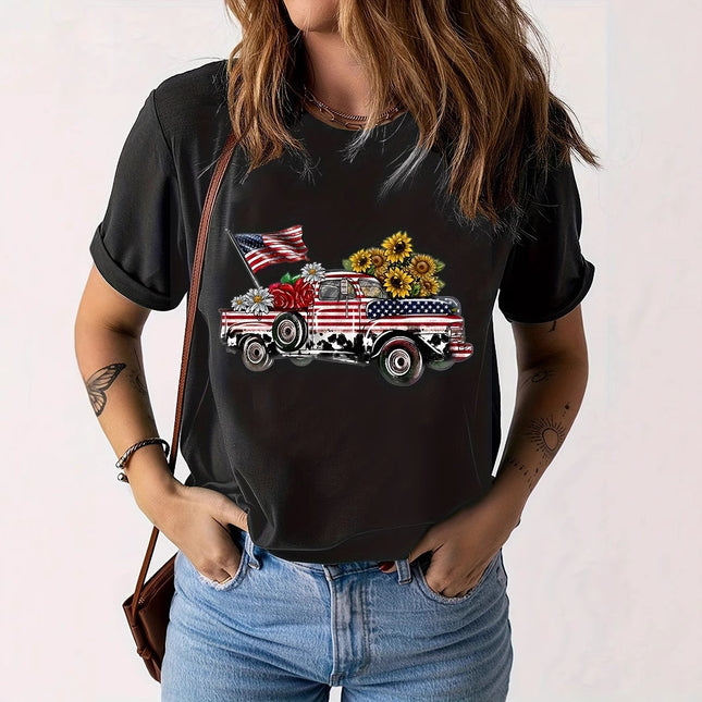 2025 Cross-Border Aliexpress Temu Fashion Casual 3D Printed Loose Pullover Women's T-Shirt Cross-Border Amazon