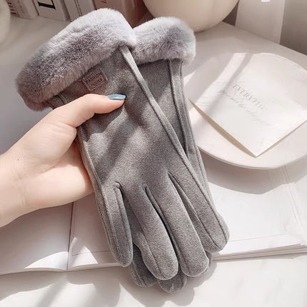 Winter Gloves for Women, Thickeneded and Velvet, Cold-Proof, Waterproof, Touch-Screen Cycling Electric Bike, Warm Ski Cotton Gloves