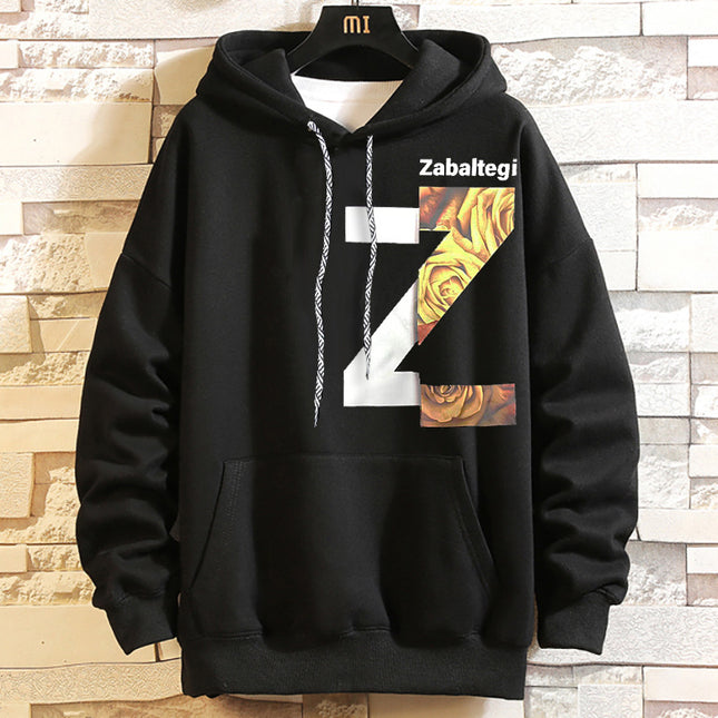 Large size fat brother fat guy plus fat plus size printed 400kg jacket T-shirt with velvet hoodie sweater men's winter