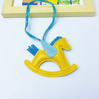 Yellow rocking horse bag pendant