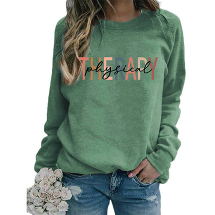 Foreign trade supply therapy printed round neck jacket sweater European size women's coat long sleeve cross-border autumn and winter