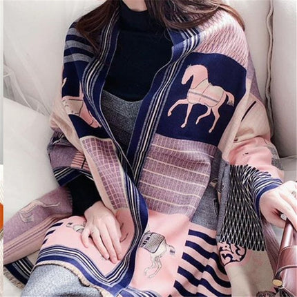 New Style Scarf for Women, Autumn and Winter, Korean Style, Versatile, Thickened, Warm Neck Scarf, Faux Cashmere, Air Conditioning Shawl, Light Luxury Style