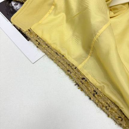 French-Style Gilded Socialite Short Jacket for Women, 2025 Autumn and Winter down Coat in Elegant Light Yellow