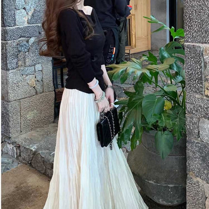 Spring Fantasy Whitening and Dyeing Handmade Pleated Smart Elegant Pleated Skirt for Women