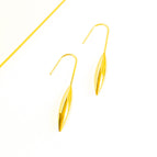 E0067 Titanium Steel Rice Bead Earrings Gold Pair